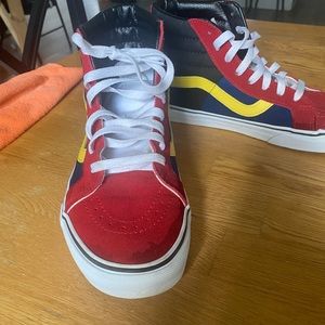 vans high top red,yellow,black,white,blue